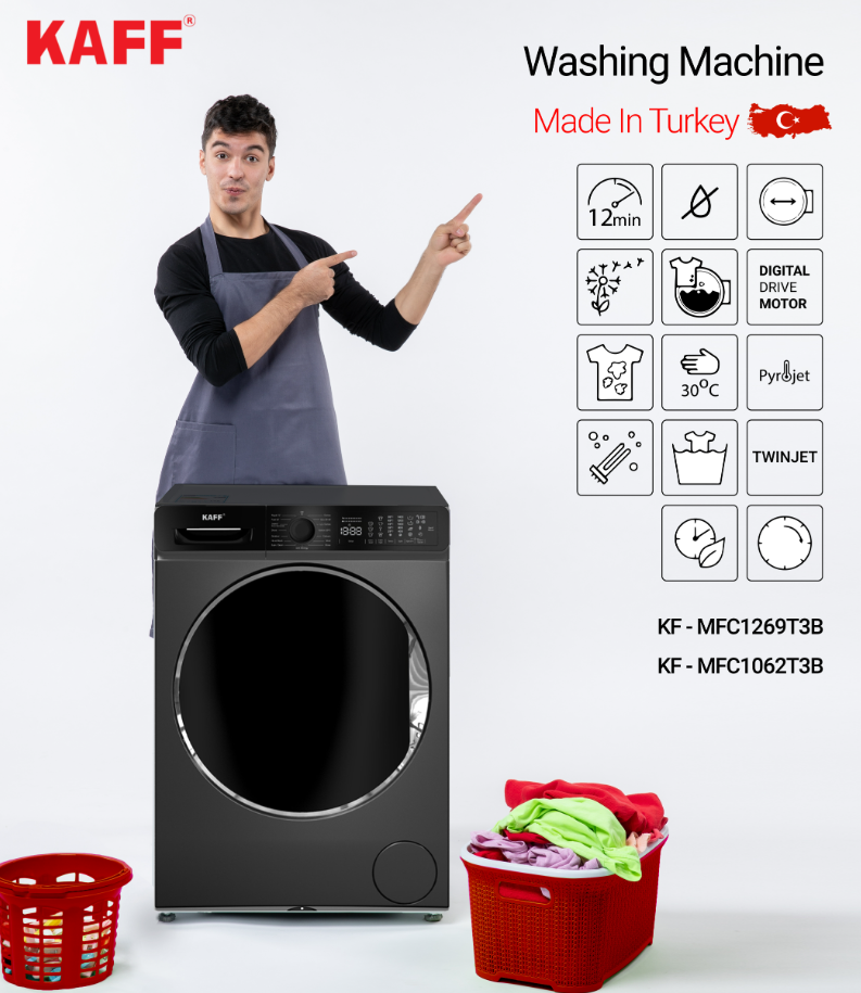 Máy giặt cửa trước lồng ngang Kaff KF-MFC1269T3B