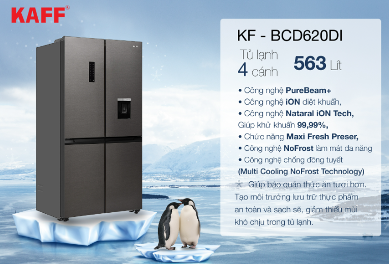 Tủ lạnh độc lập Kaff KF-BCD620DI
