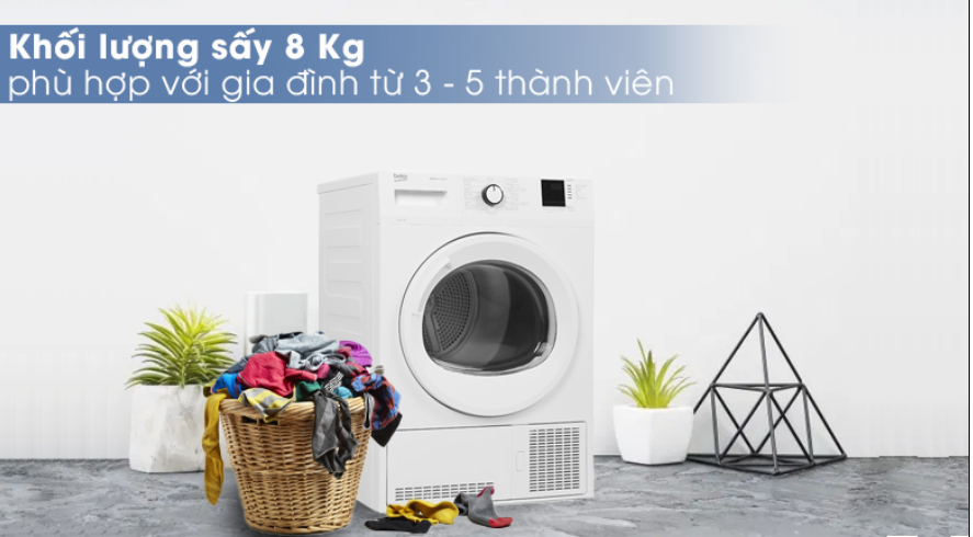 Máy sấy quần áo ngưng tụ Beko 8kg- DU8133GA0W