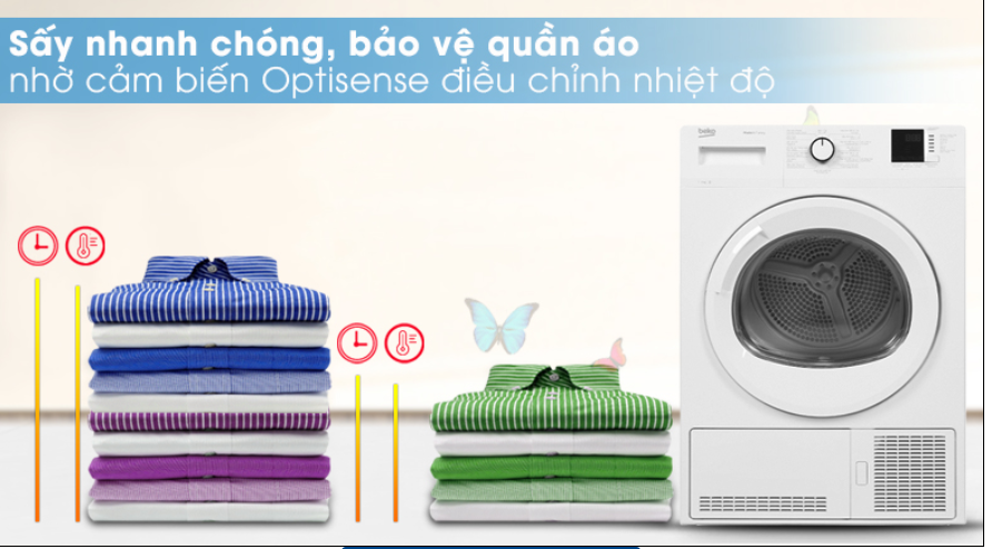 Máy sấy quần áo ngưng tụ Beko 8kg- DU8133GA0W