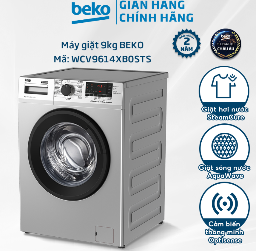 Máy giặt Beko 9kg-WCV9614XB0STS