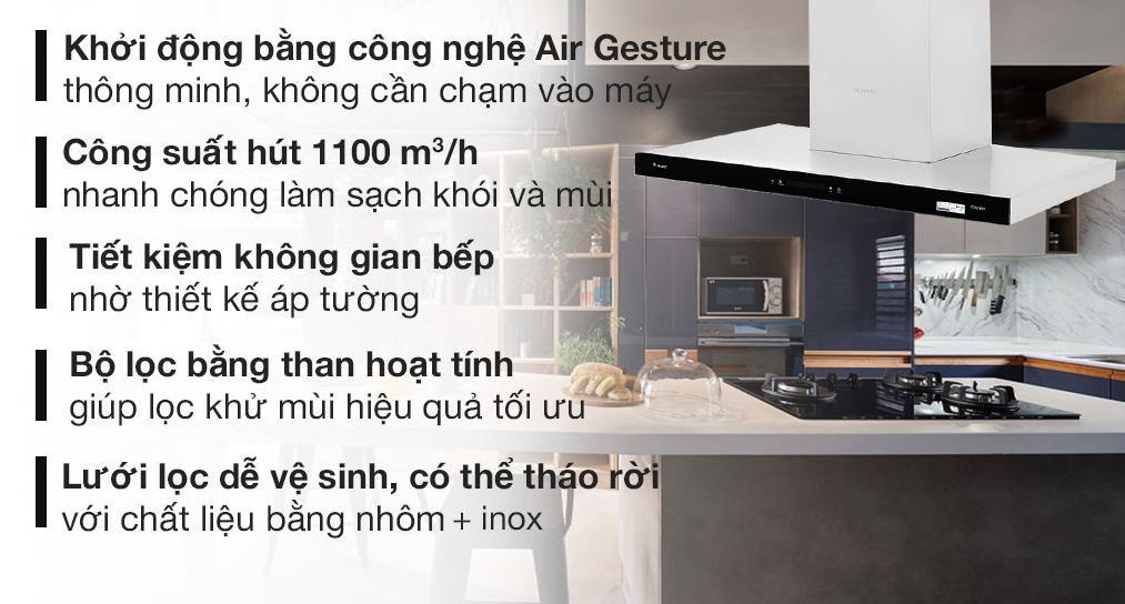 Máy hút khói kính ngang Pramie TT32-900 ( Điều khiển cảm ứng vẫy tay )
