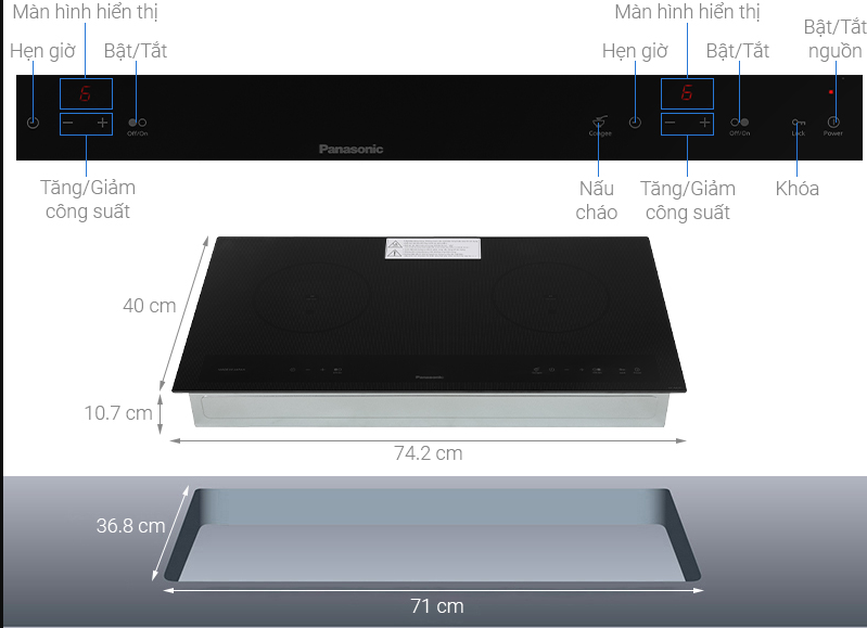 Bếp từ đôi Panasonic KY-C227EHRA