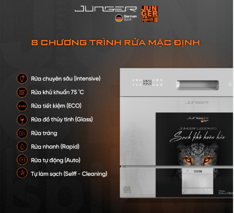 Máy rửa chén Junger LEOPARD DWJ-060 ( 8 Bộ )