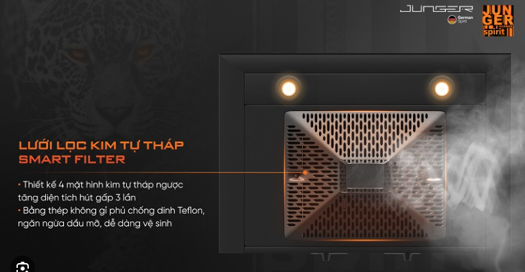 Máy hút khói, hút mùi kính ngang Junger - HRJ-702L (Cảm ứng vẫy tay)
