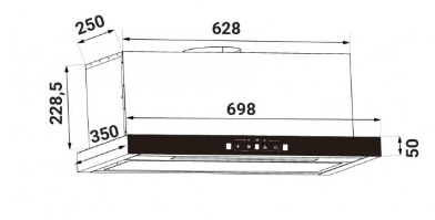 Máy hút khói, hút mùi âm tủ KAFF KF-TH1700B ( Điều khiển cảm ứng vẫy tay )