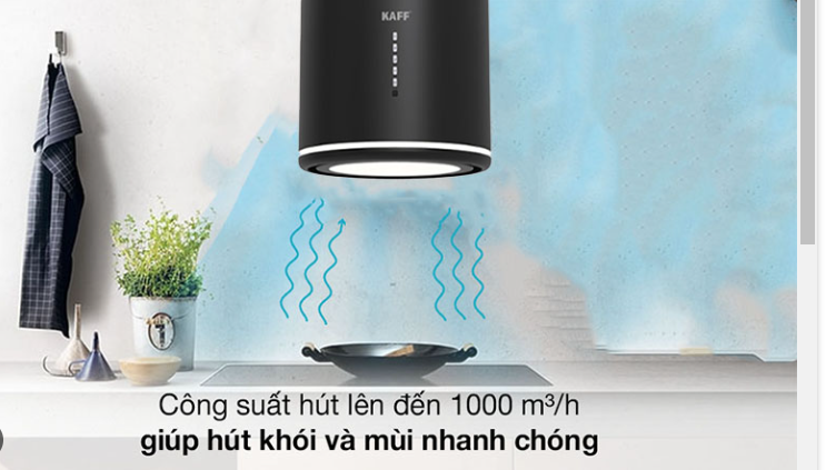 Máy hút khói, hút mùi hình trụ tròn áp tường KAFF KF - WL2038B