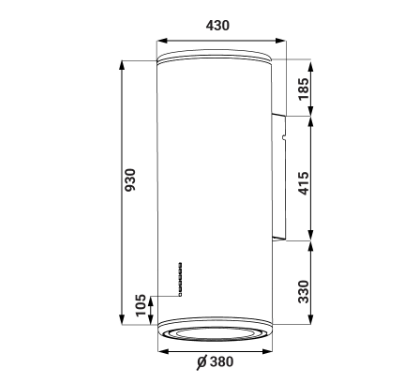 Máy hút khói, hút mùi hình trụ tròn áp tường KAFF KF - WL2038B