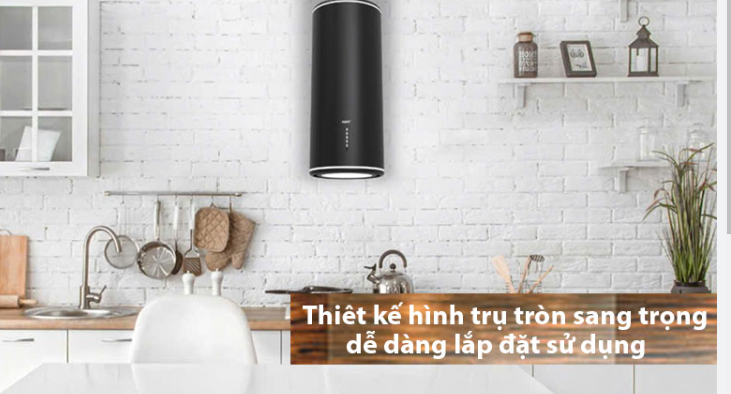 Máy hút khói, hút mùi hình trụ tròn áp tường KAFF KF - WL2038B