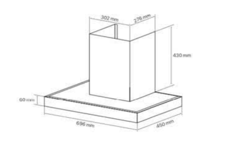 Máy hút khói, hút mùi kính ngang Canzy CZ- H345CT (điều khiển cảm ứng vẫy tay)