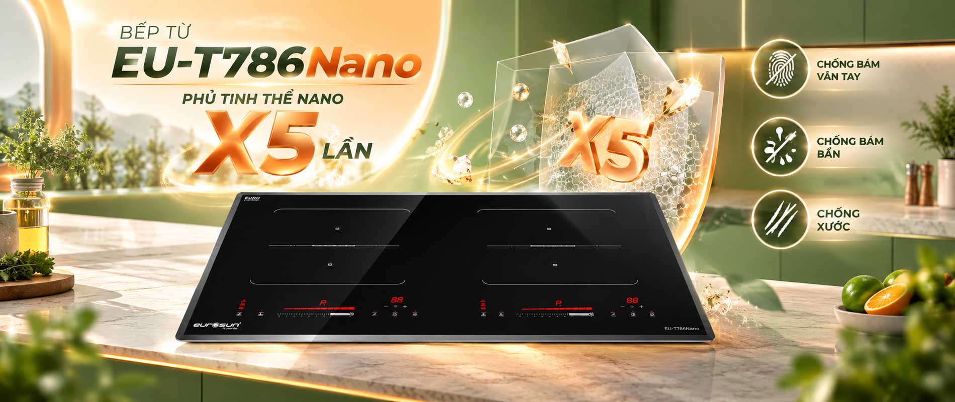 Bếp từ đôi Eurosun EU-T786Nano