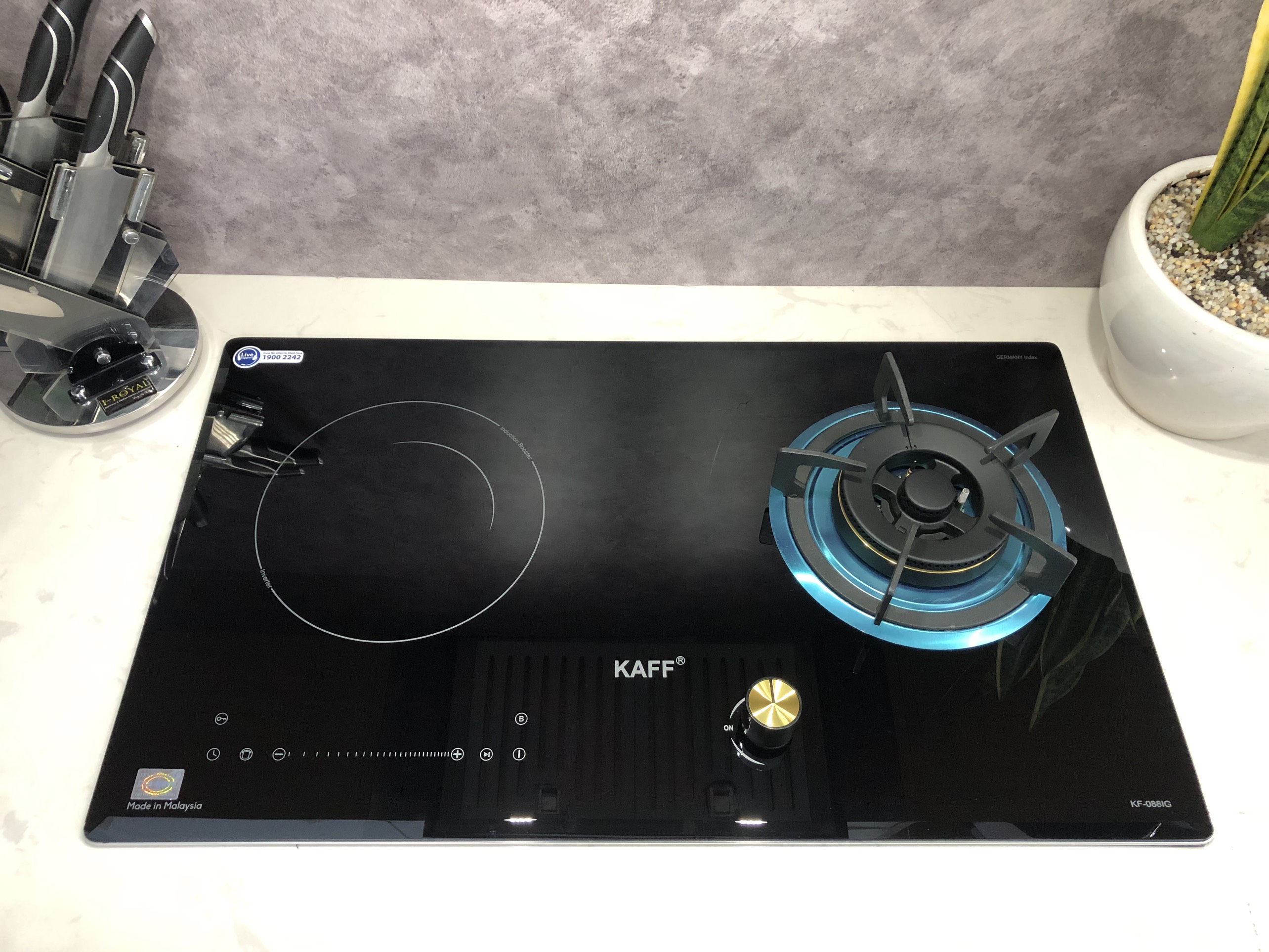Bếp từ kết hợp gas KAFF KF-088IG