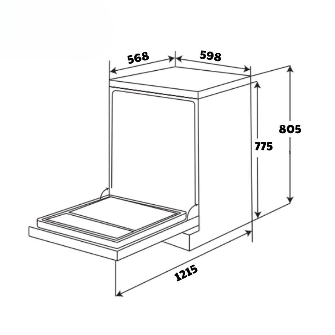 Máy rửa chén bát Kaff KF-SBL775B New Plus 2025 ( Công nghệ sấy PTC )