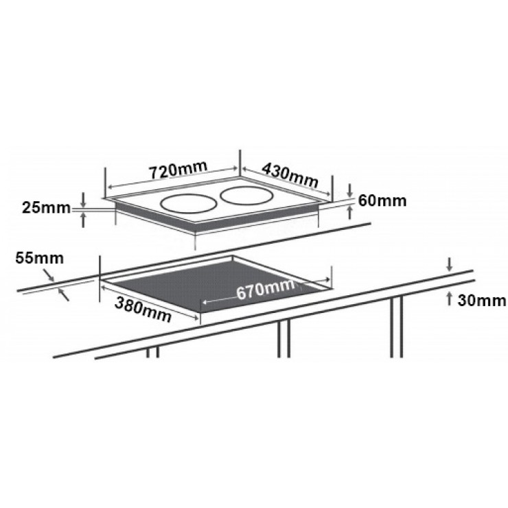 Bếp từ đôi Chefs EH-DIH220