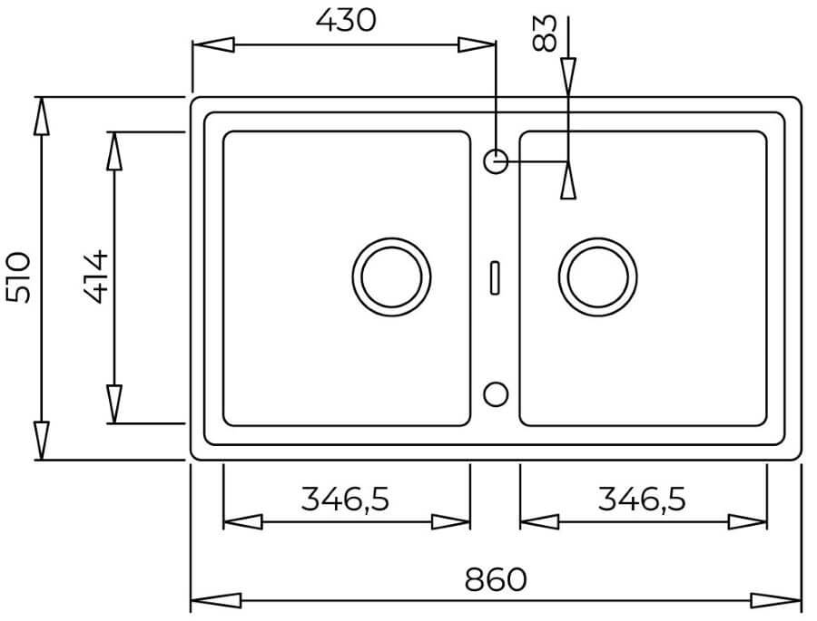 Chậu rửa đá 2 hộc Teka STONE 90B TG 2B (Darkgrey)