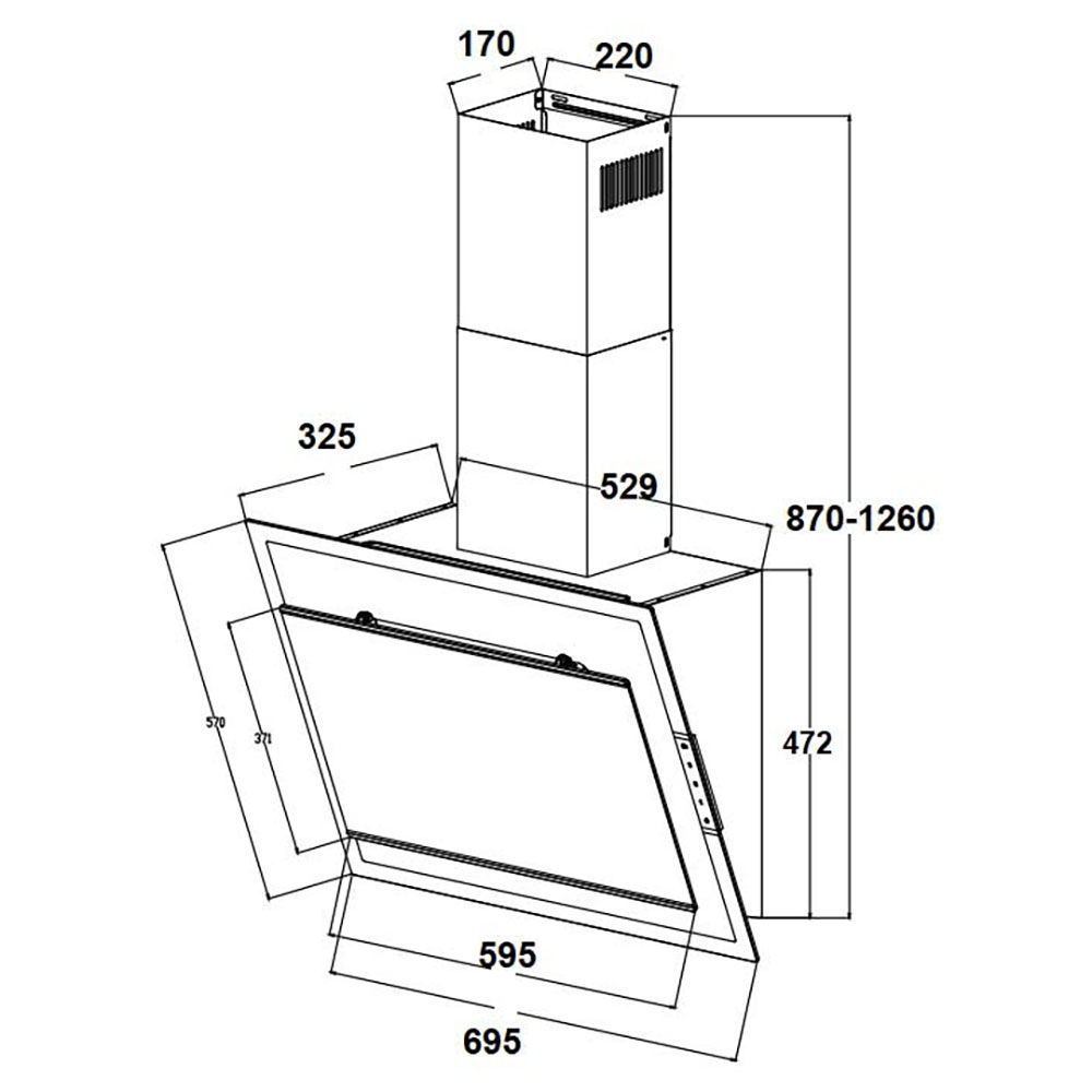 Máy hút khói, hút mùi kính vát Canzy CZ 369T GLASS