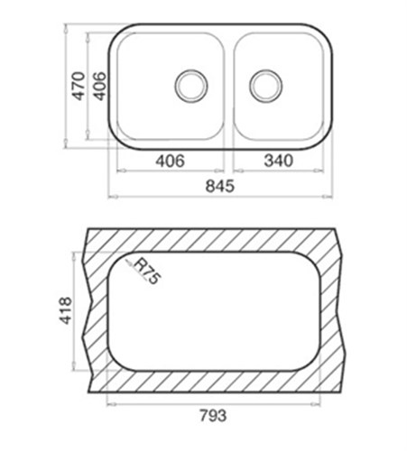 Chậu rửa INOX Teka BE 2B 845 R