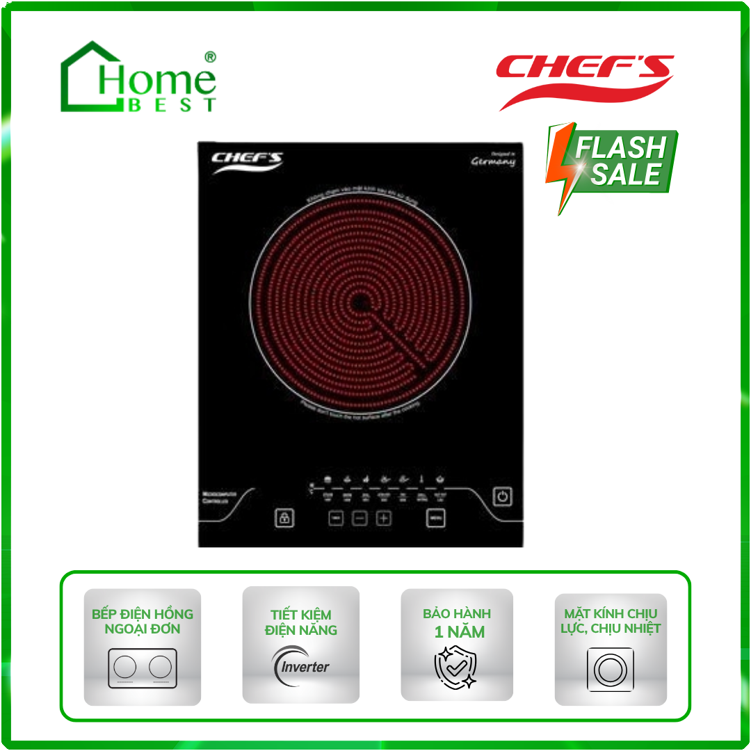 Bếp điện hồng ngoại đơn Chefs EH-HL2000A