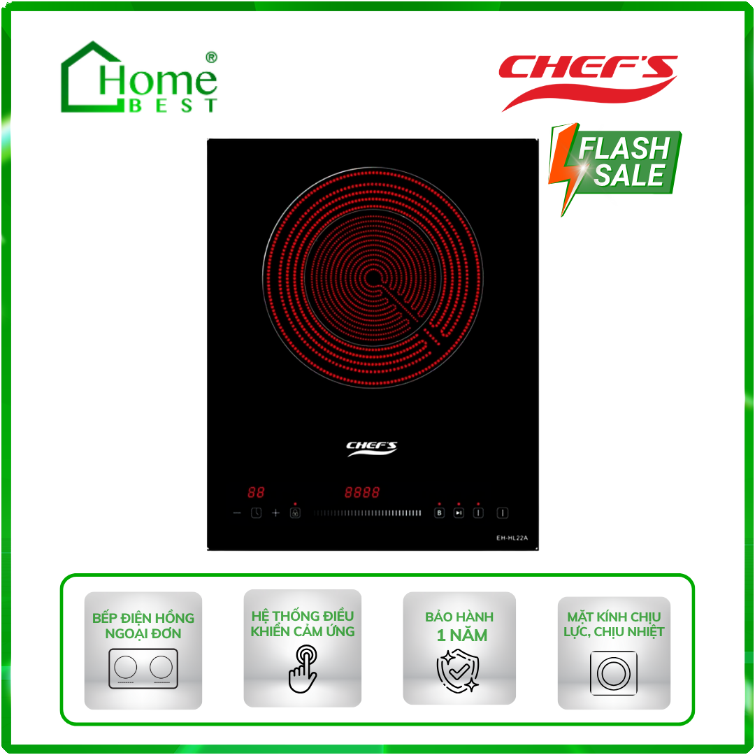 Bếp điện hồng ngoại đơn Chefs EH-HL22A