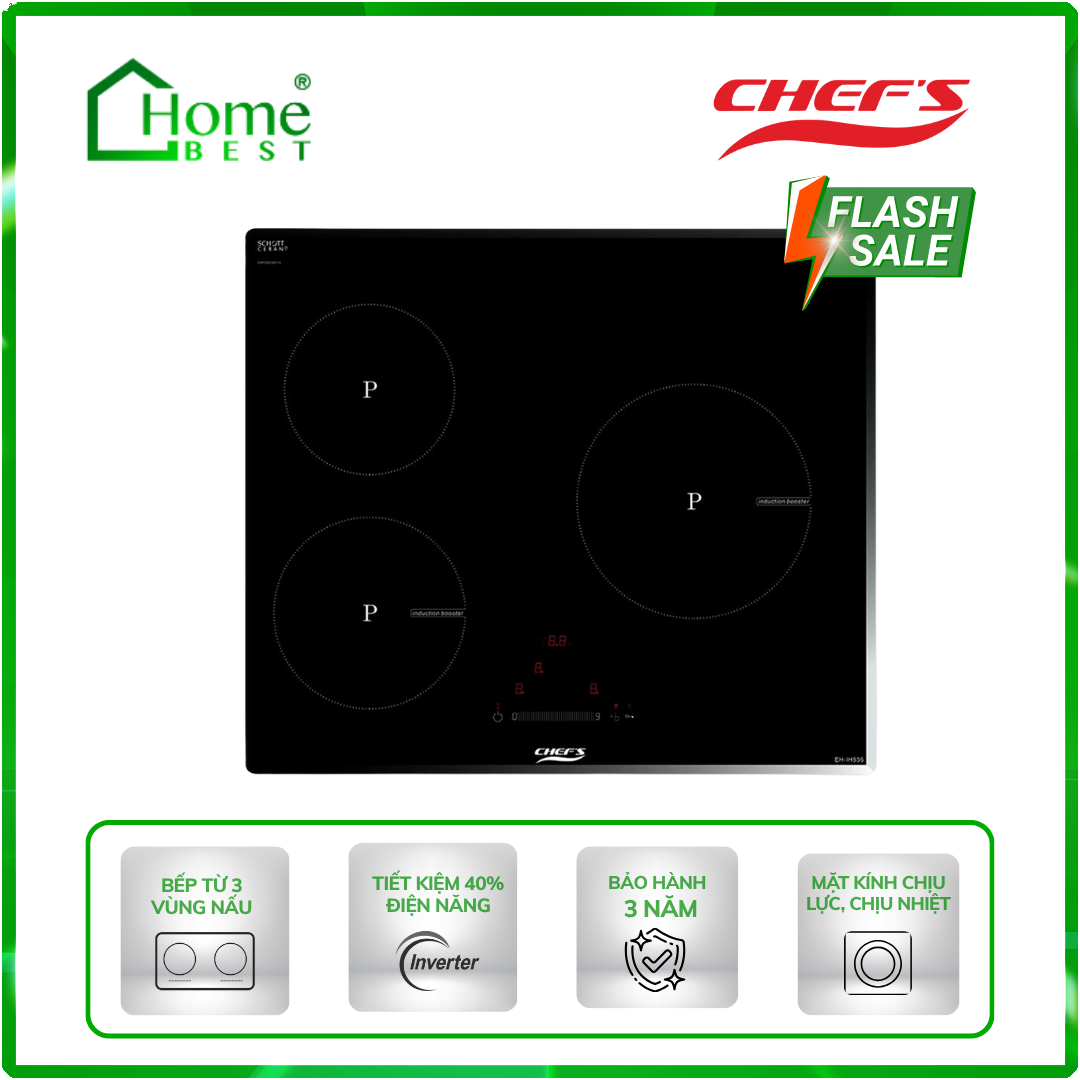 Bếp từ 3 vùng nấu Chefs EH-IH535