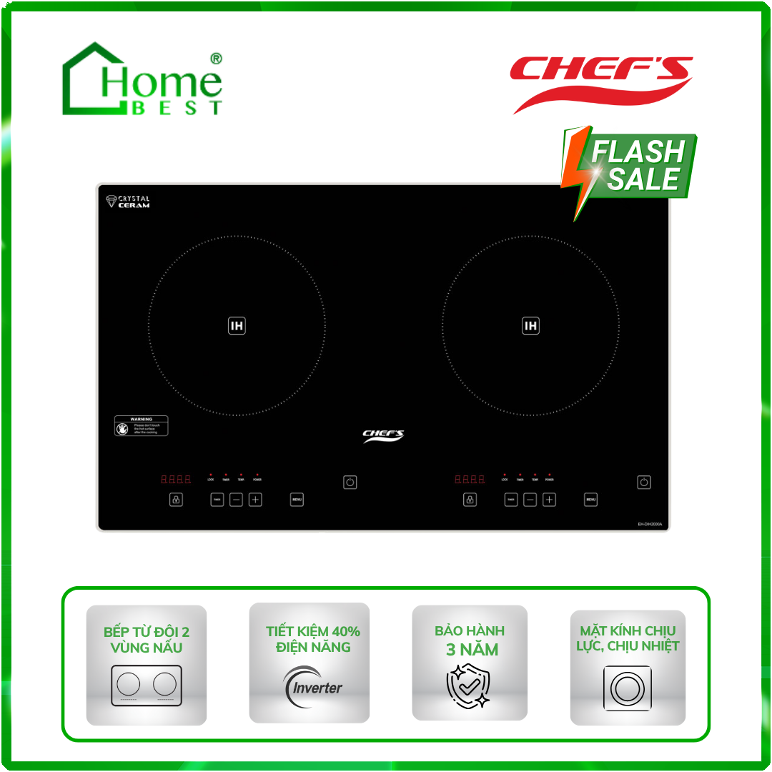 Bếp từ đôi Chefs EH-DIH2000A