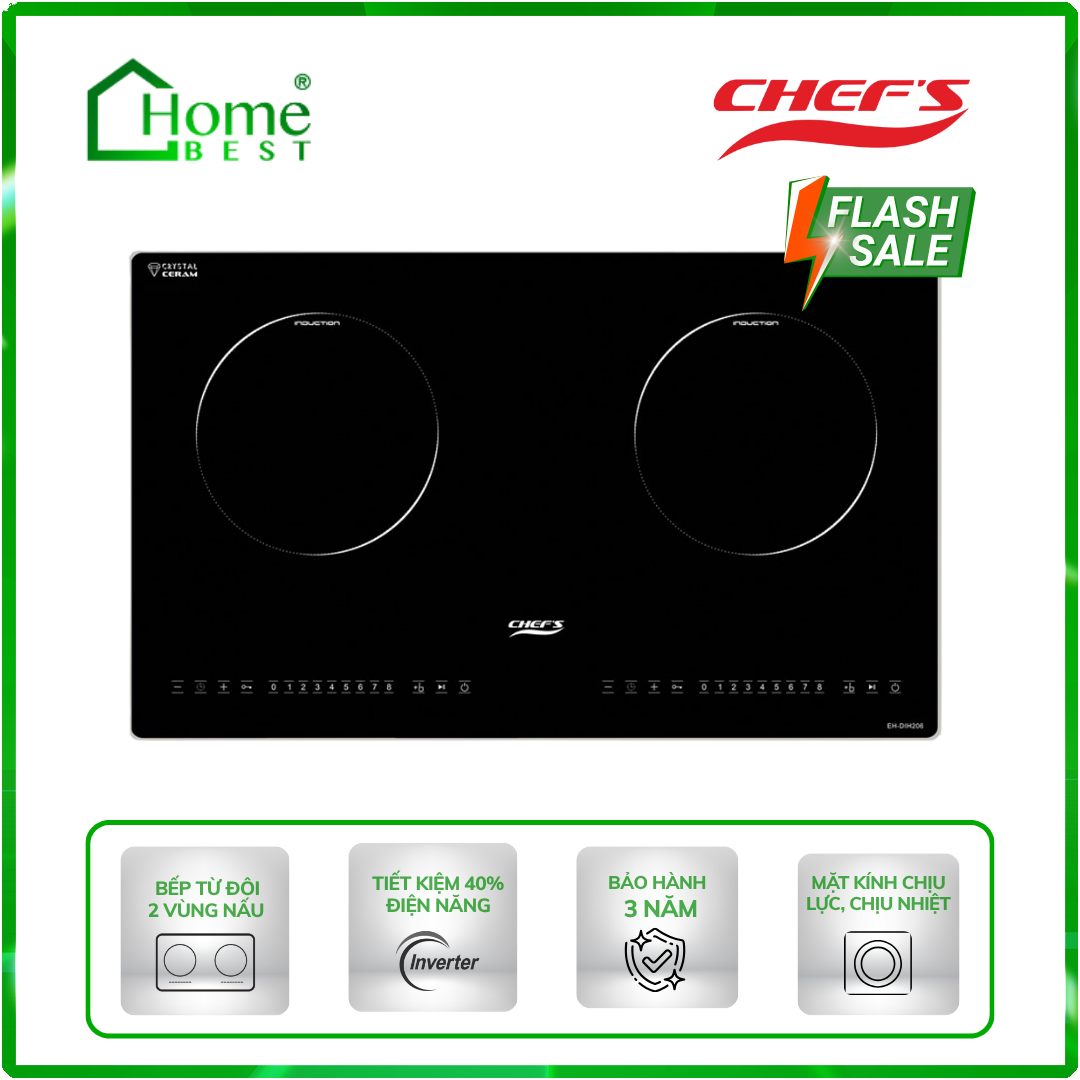 Bếp từ đôi Chefs EH-DIH206