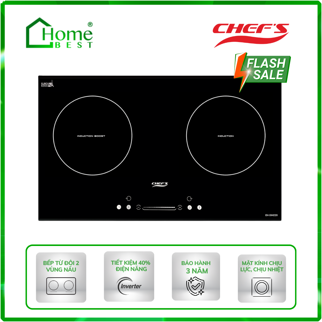 Bếp từ đôi Chefs EH-DIH220