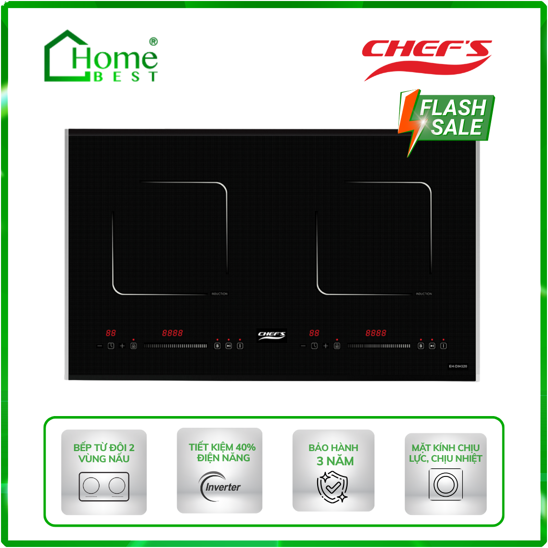 Bếp từ đôi Chefs EH-DIH320