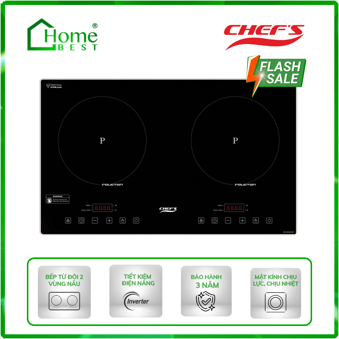 Bếp từ đôi Chefs EH-DIH321