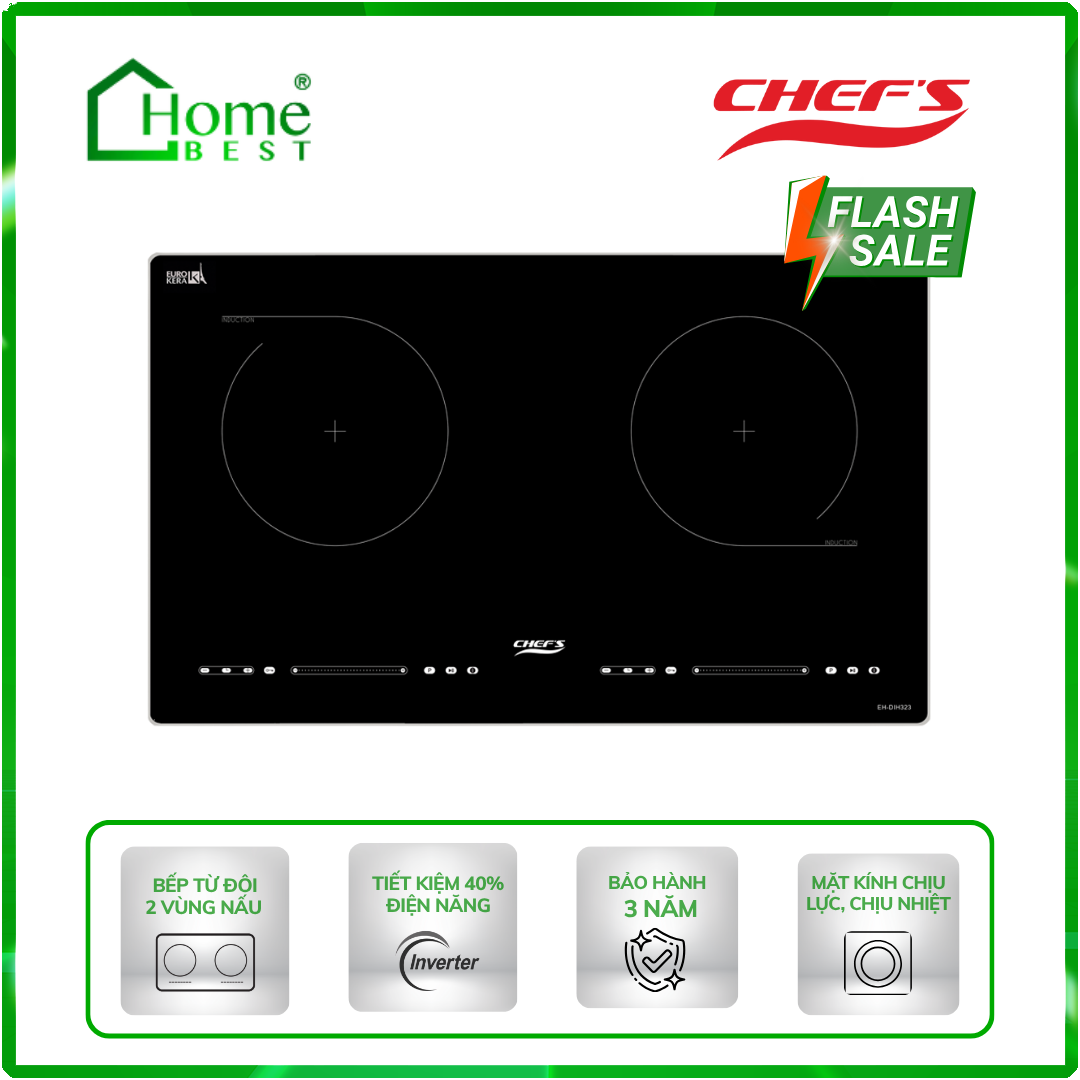 Bếp từ đôi Chefs EH-DIH323