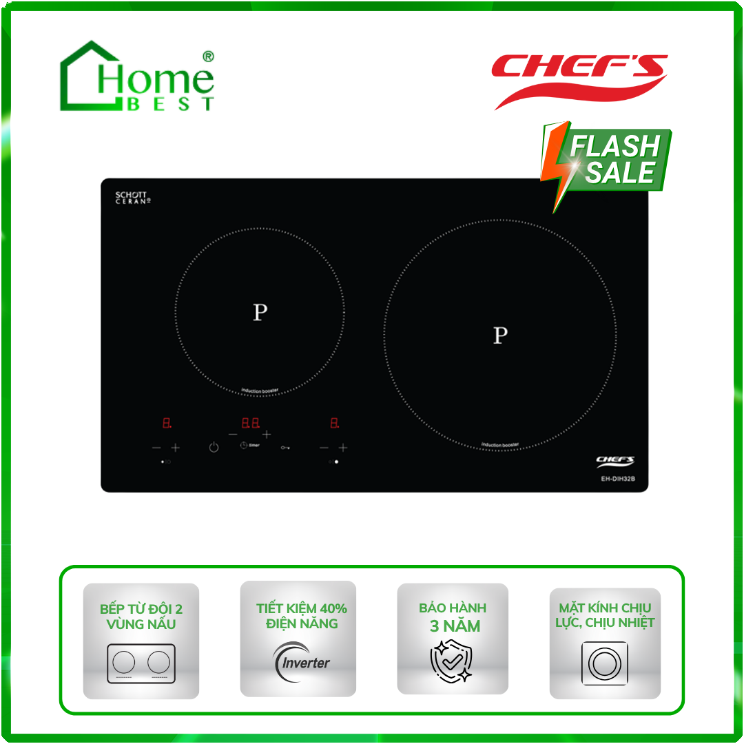Bếp từ đôi Chefs EH-DIH32B