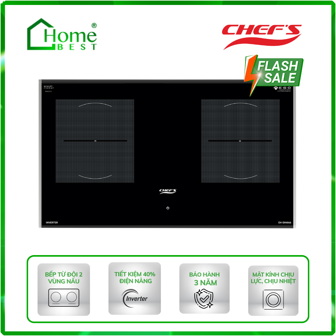 Bếp từ đôi Chefs EH-DIH666