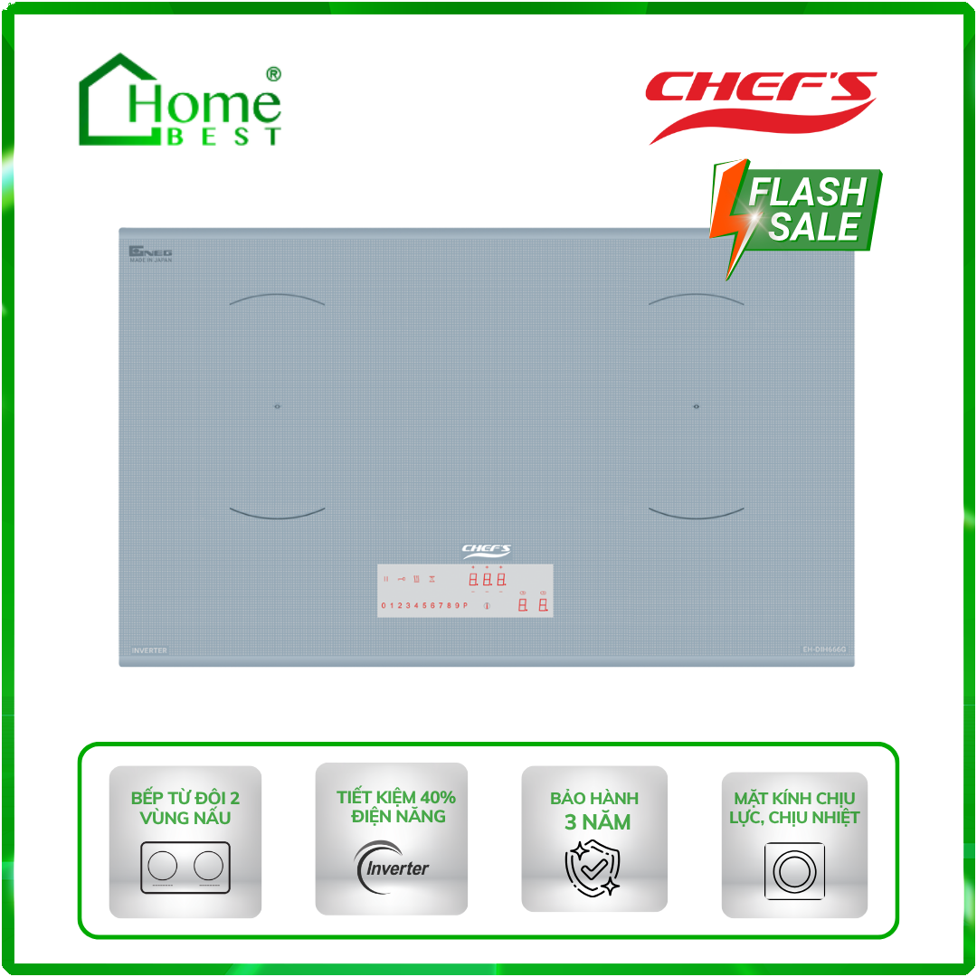 Bếp từ đôi Chefs EH-DIH666G