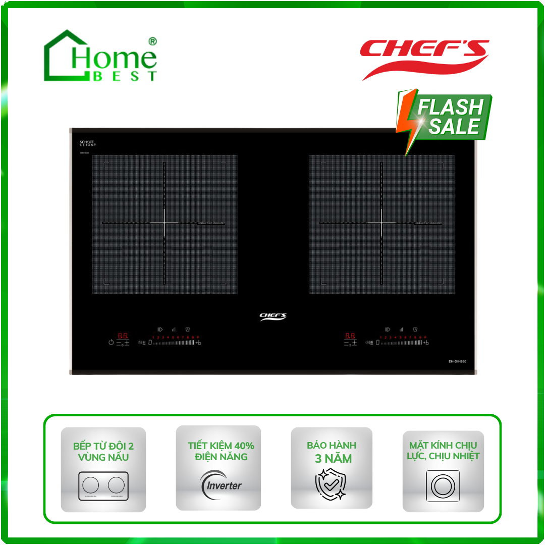 Bếp từ đôi Chefs EH-DIH860