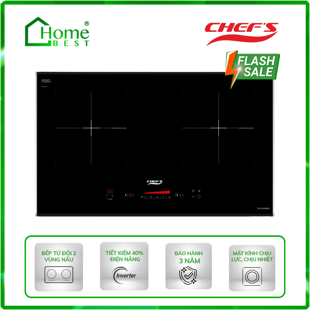 Bếp từ đôi Chefs EH-DIH866G