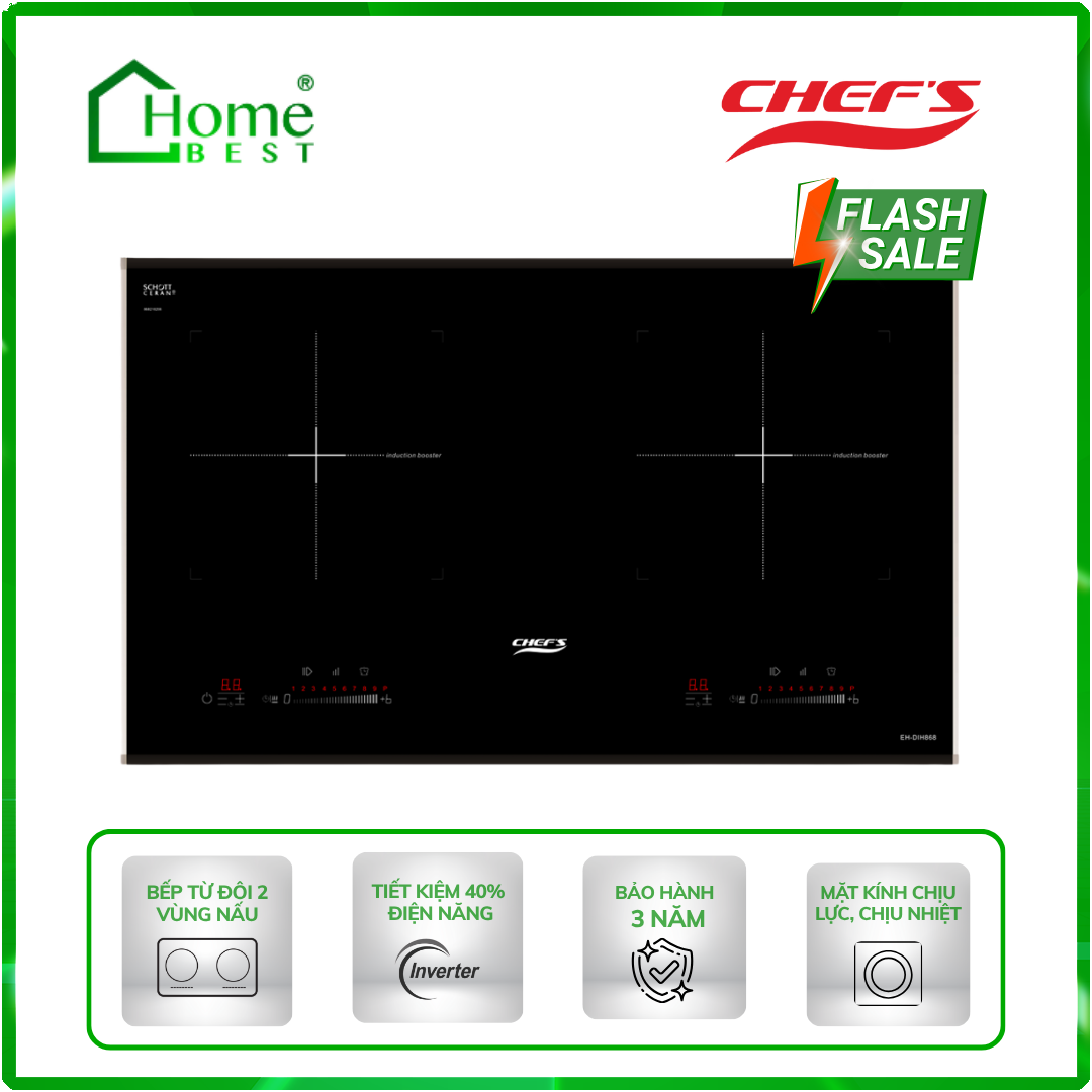 Bếp từ đôi Chefs EH-DIH868