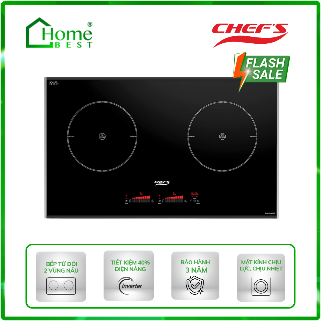 Bếp từ đôi Chefs EH-DIH888
