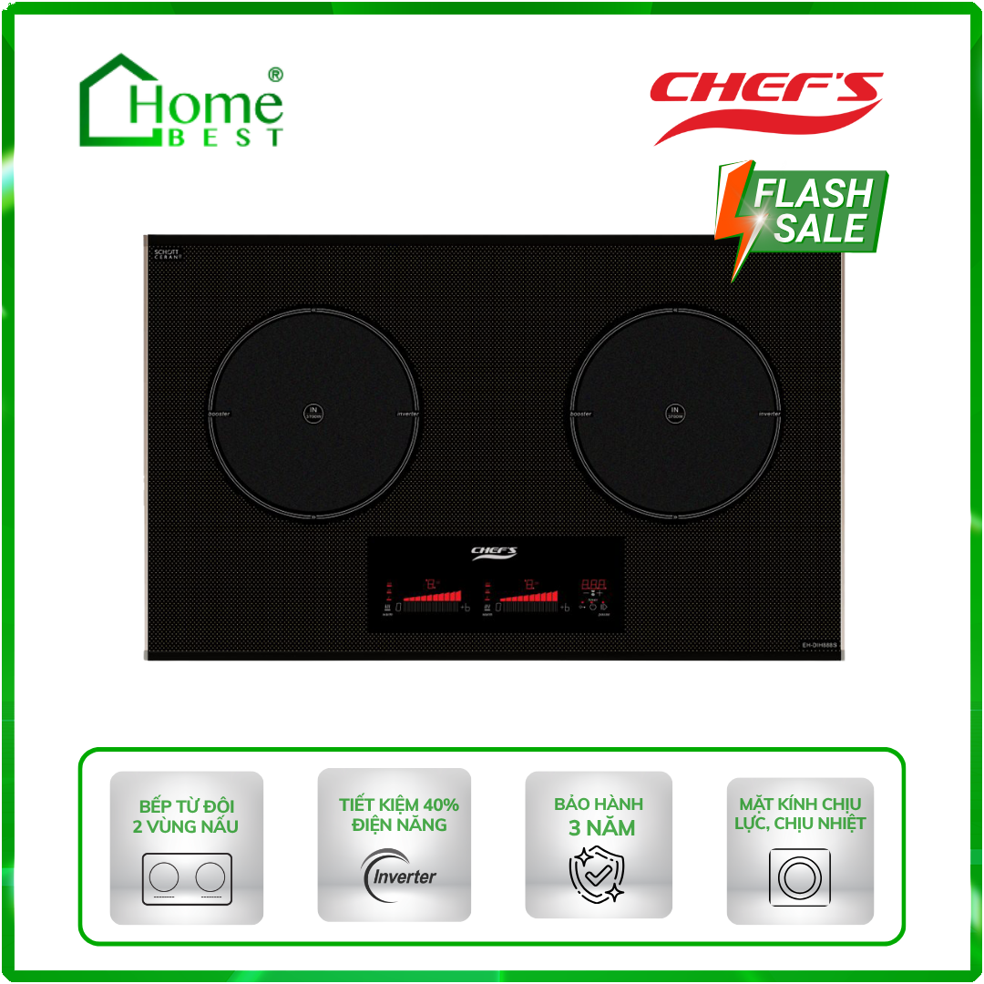 Bếp từ đôi Chefs EH-DIH888S