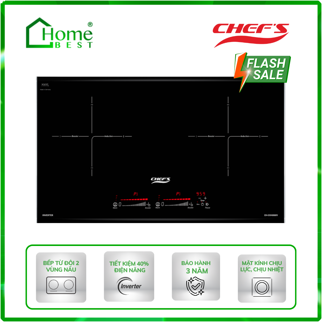 Bếp từ đôi Chefs EH-DIH888V