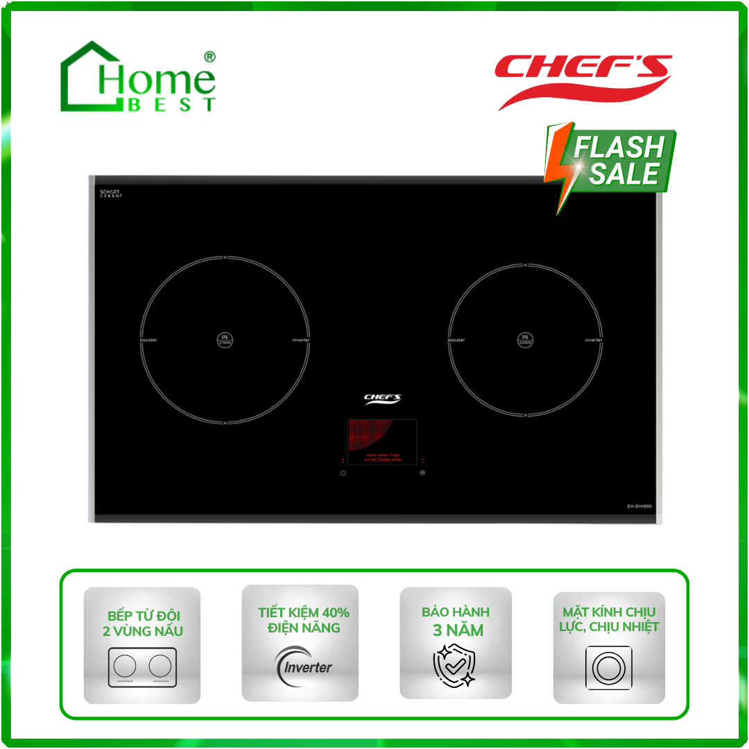 Bếp từ đôi Chefs EH-DIH890