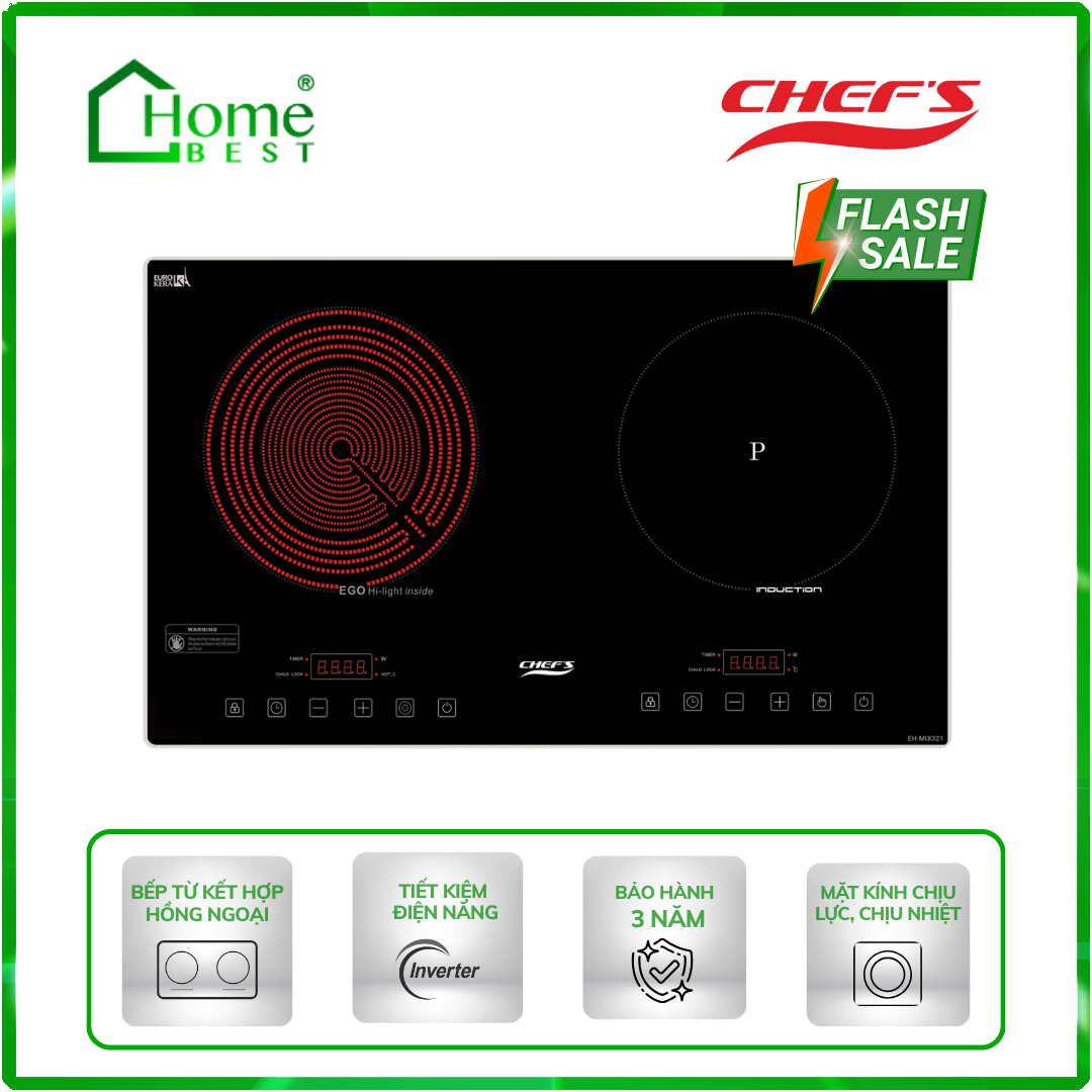 Bếp từ kết hợp hồng ngoại Chefs EH-MIX321