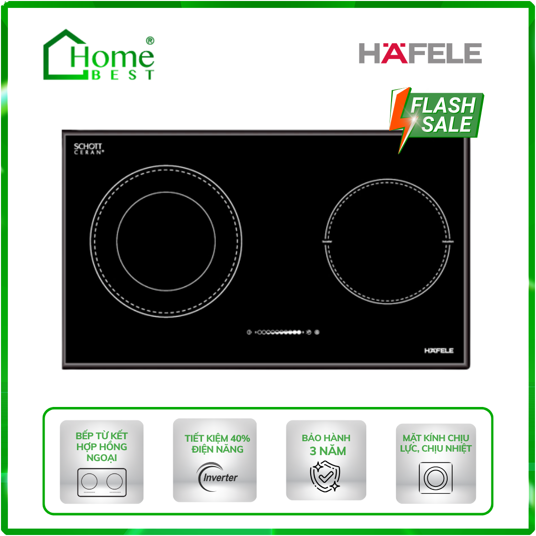 Bếp từ kết hợp hồng ngoại Hafele HC-M772B