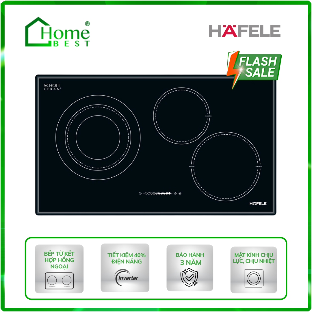 Bếp từ kết hợp hồng ngoại Hafele HC-M773A