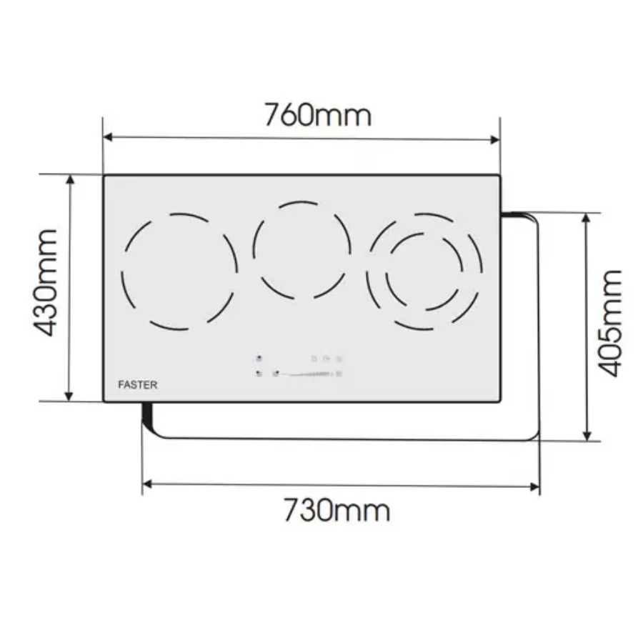 Bếp từ kết hợp hồng ngoại 3 vùng nấu Faster FS 638HI