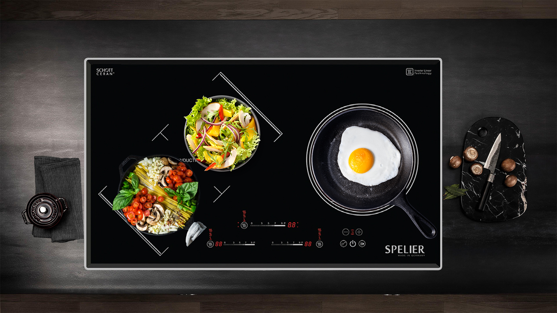 Bếp từ kết hợp hồng ngoại Spelier SPE IC 938 EG
