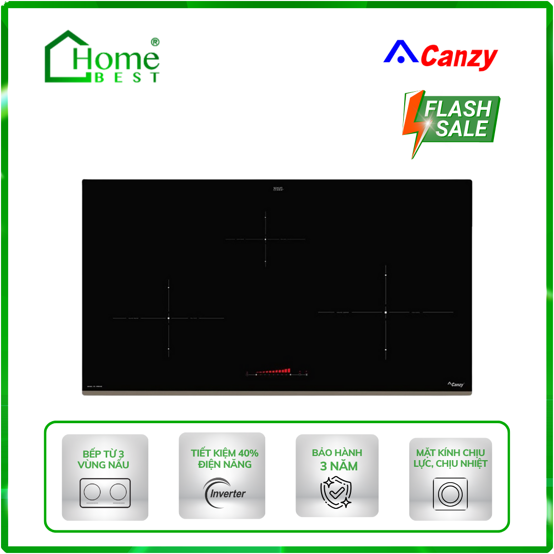 Bếp từ 3 vùng nấu Canzy CZ-999DHG