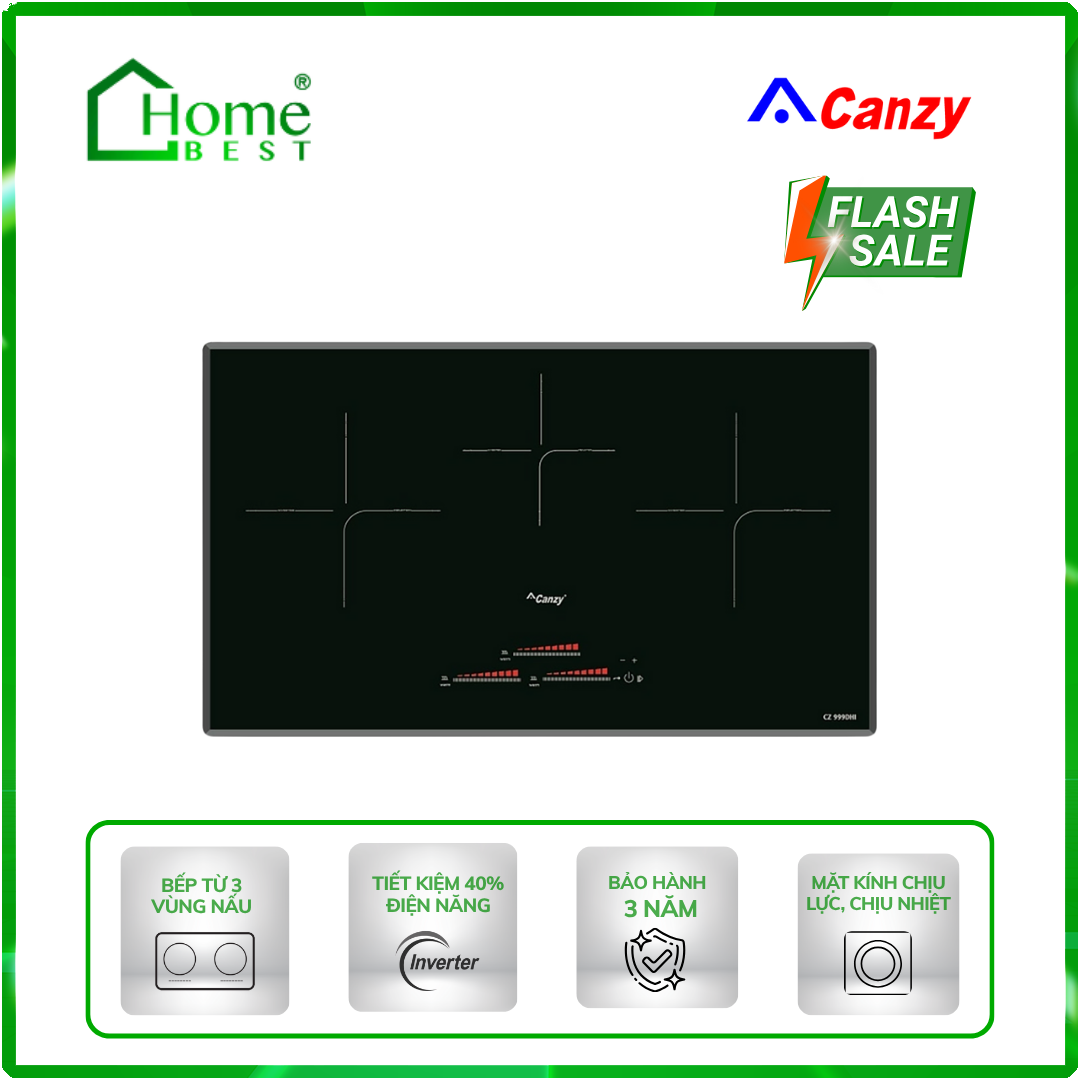 Bếp từ 3 vùng nấu Canzy CZ-999DHI