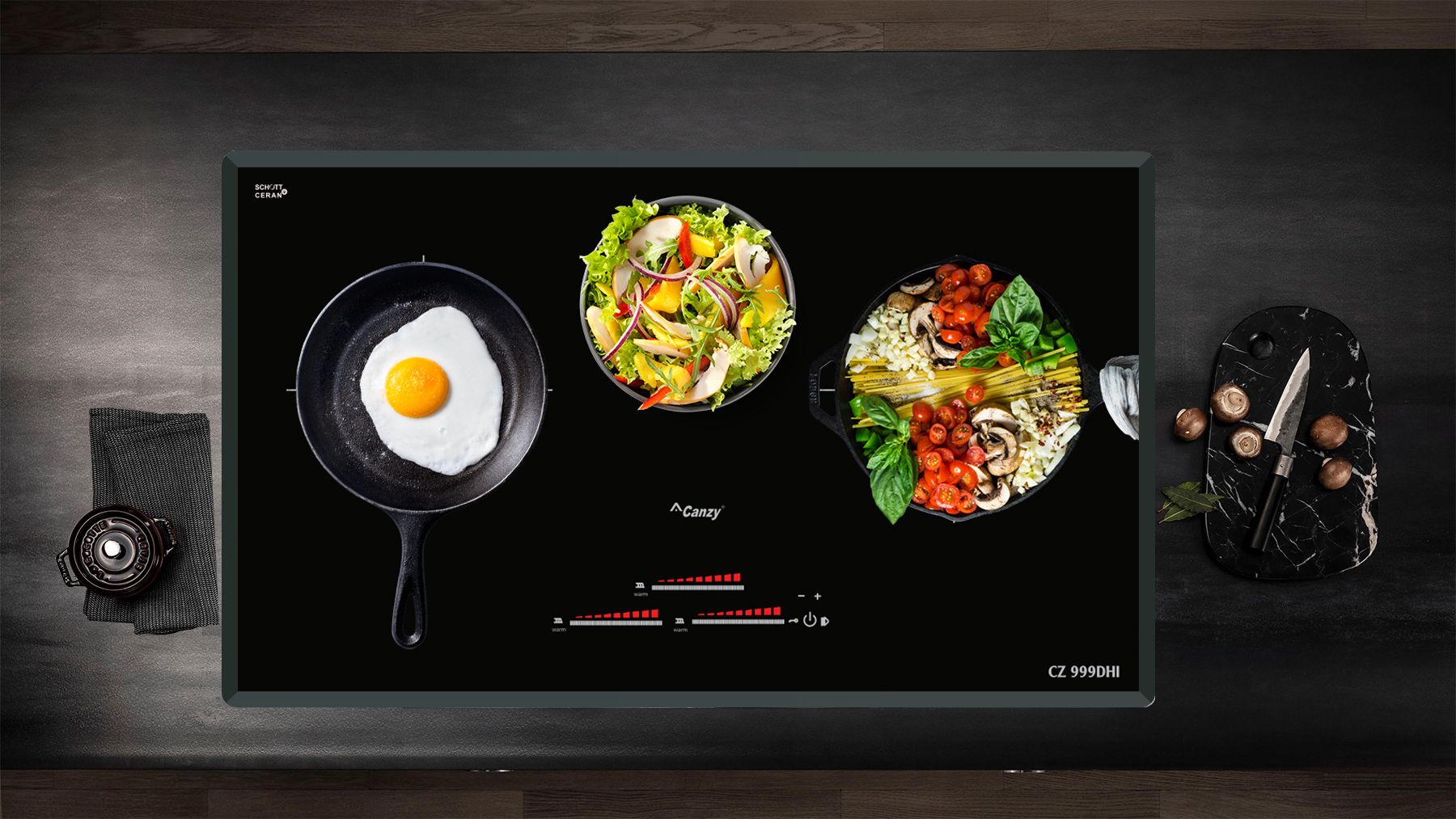 Bếp từ 3 vùng nấu Canzy CZ-999DHI