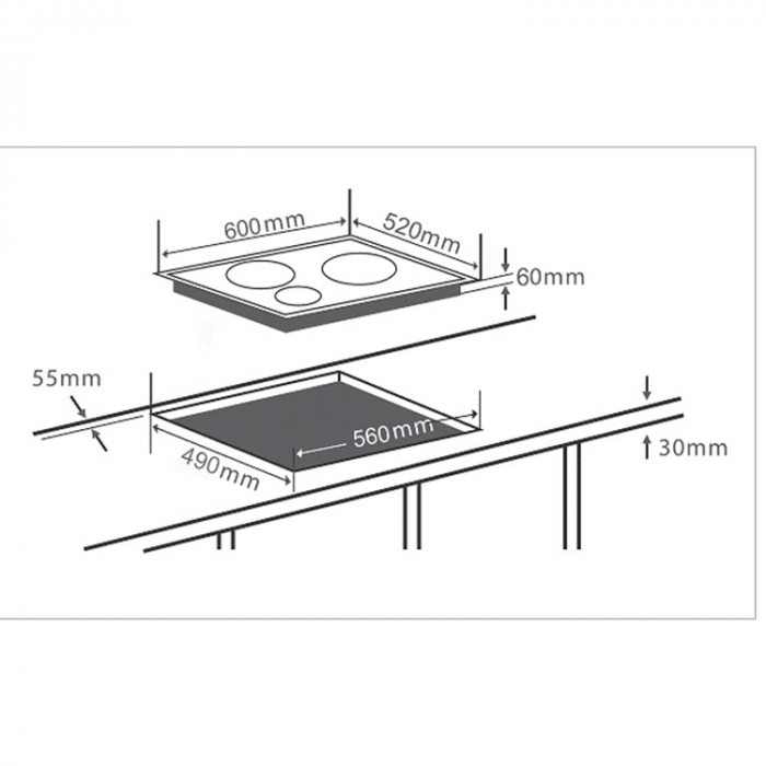 Bếp từ 3 vùng nấu Chefs EH-IH535