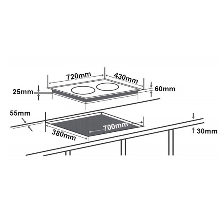 Bếp từ đôi Chefs EH-DIH860
